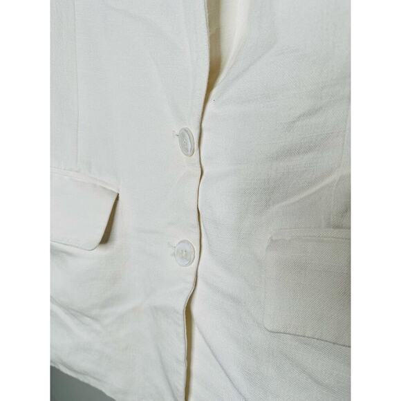ENDLESS ROSE White Linen Blend Front Button Oversized Vest Blazer Size XS - Picture 8 of 12